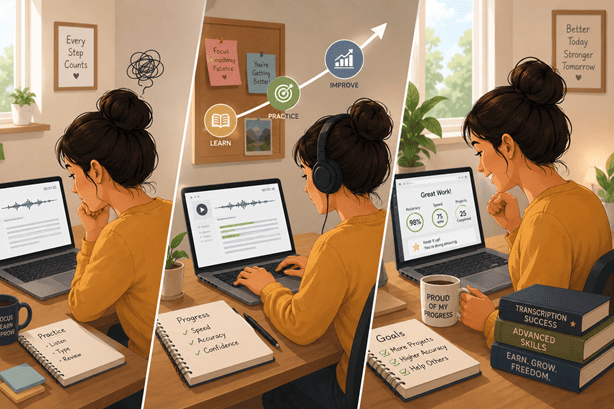 Typing and transcription workspace